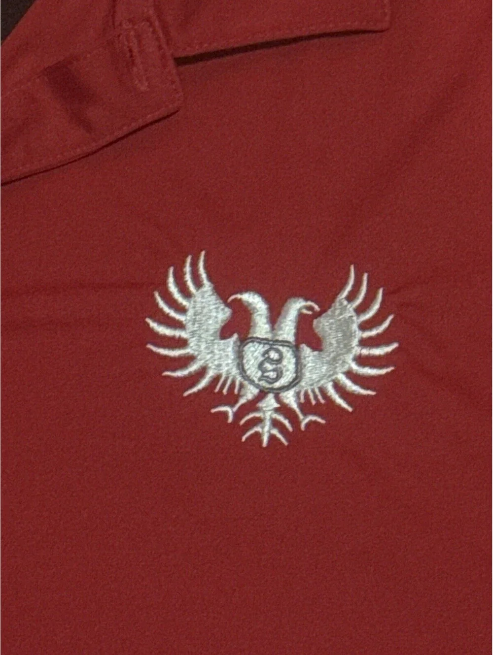 Nike Golf Dri-FIT Polo Shirt Mens XL Red Black Eagle Ribbon Crest